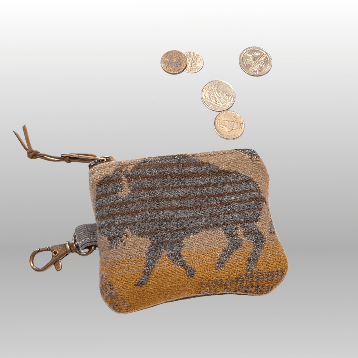 Wool and Canvas Zipper Pouch Small - Crafty Juniper