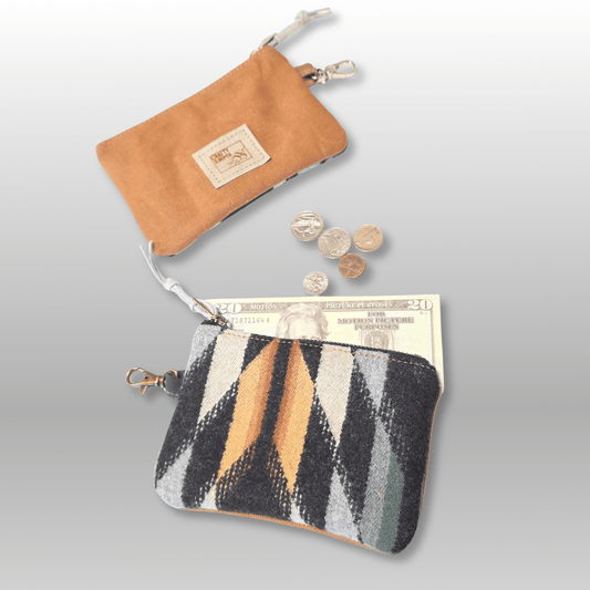 Wool and Canvas Zipper Pouch Small - Crafty Juniper