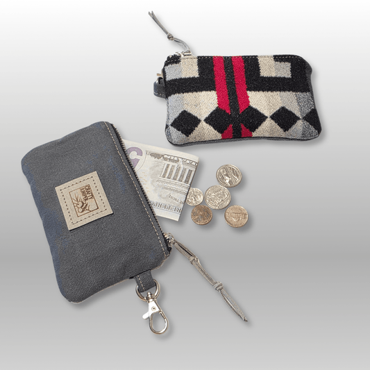 Wool and Canvas Zipper Pouch Small - Crafty Juniper