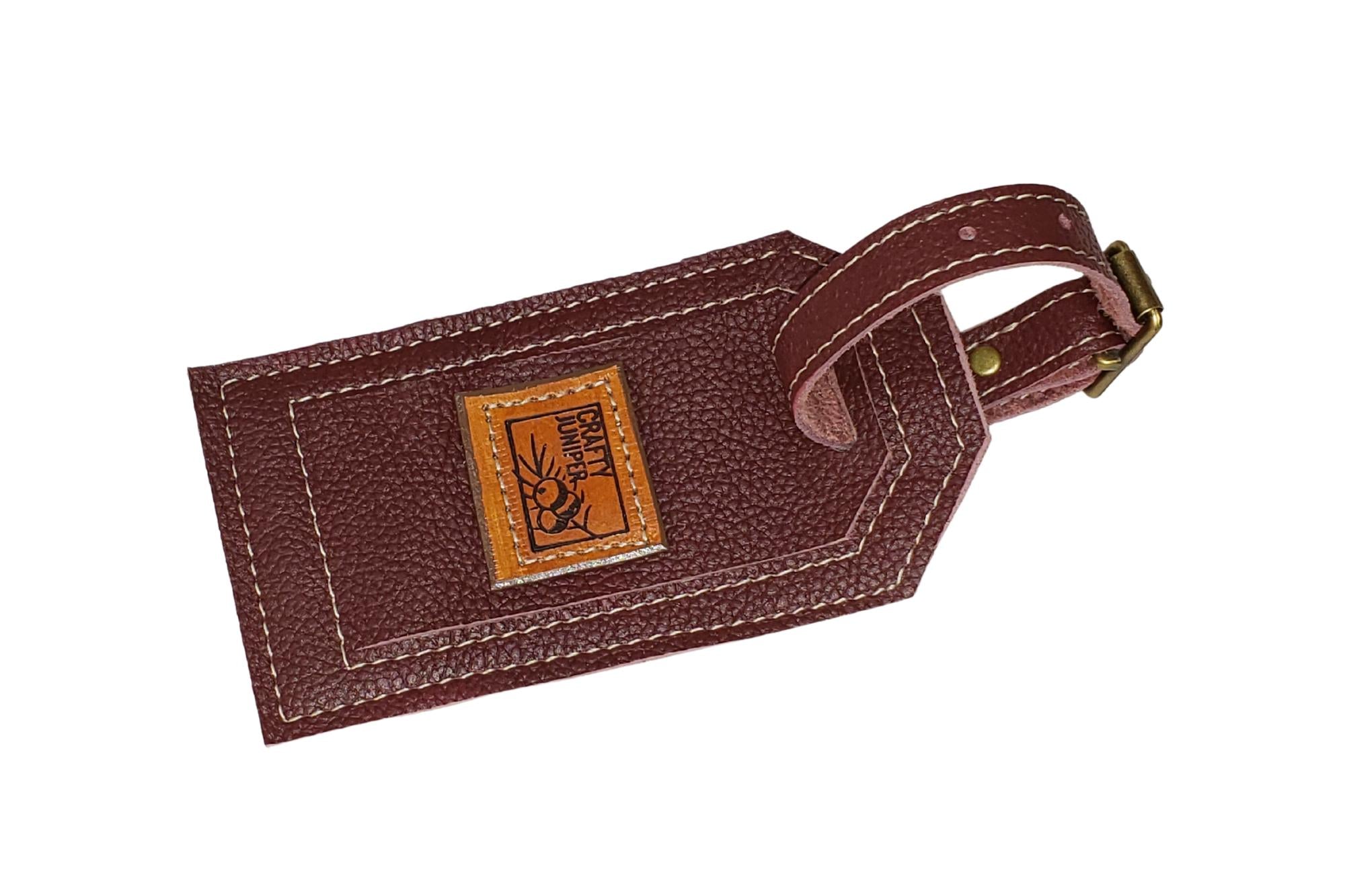 Red PU Leather Luggage Tag, Size: 3.5 X 2.3 Inch